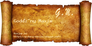 Godány Maxim névjegykártya